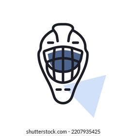 Goalie helmet vector isolated icon. Winter sign. Graph symbol for travel and tourism web site and apps design, logo, app, UI