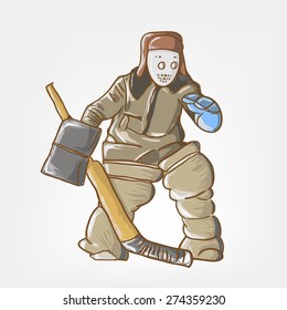 Goalie hockey team.