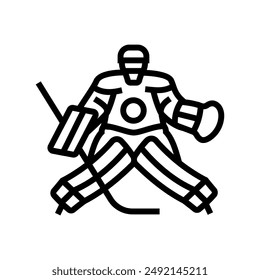 goalie ice hockey sport game line icon vector. goalie ice hockey sport game sign. isolated contour symbol black illustration