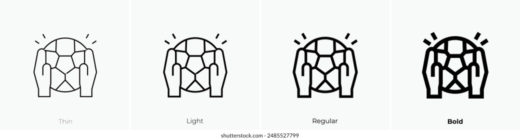 goalie icon. Thin, Light Regular And Bold style design isolated on white background