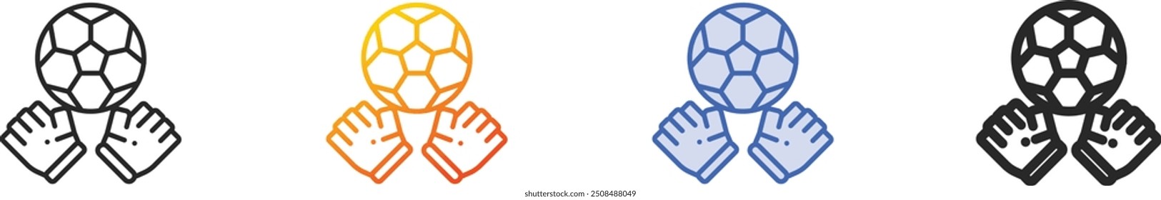 goalie icon.Thin Linear, Gradient, Blue Stroke and bold Style Design Isolated On White Background