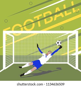 The goalie trying to save the goal