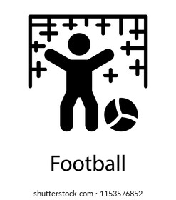 
Goalie trying to stop the ball from reaching in net symbolising football 
