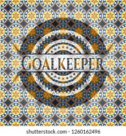 Goalkeeper arabesque style badge. arabic decoration.