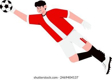 Goalkeeper is Blocking the Ball Illustration