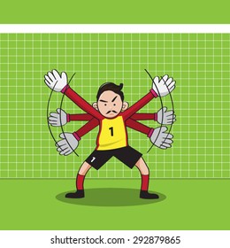 Goalkeeper cartoon illustration