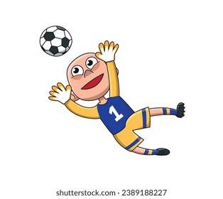 Goalkeeper. Cartoon style vector illustration