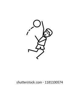 goalkeeper catches ball icon. Element of soccer player icon for mobile concept and web apps. Thin line goalkeeper catches ball icon can be used for web and mobile