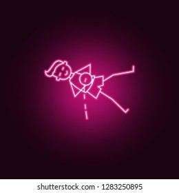 goalkeeper catches ball icon. Elements of Soccer in action in neon style icons. Simple icon for websites, web design, mobile app, info graphics