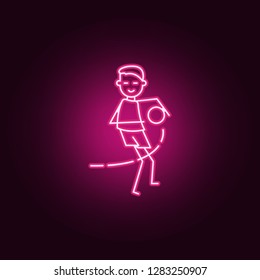 goalkeeper catches ball icon. Elements of Soccer in action in neon style icons. Simple icon for websites, web design, mobile app, info graphics