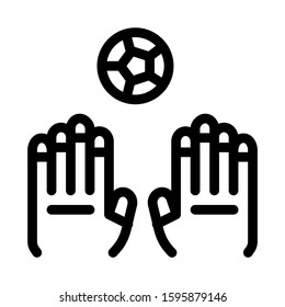 Goalkeeper Catches Ball Icon Vector. Outline Goalkeeper Catches Ball Sign. Isolated Contour Symbol Illustration