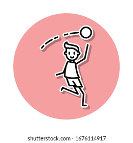 goalkeeper catches ball sticker icon. Simple thin line, outline vector of Soccer in action icons for ui and ux, website or mobile application
