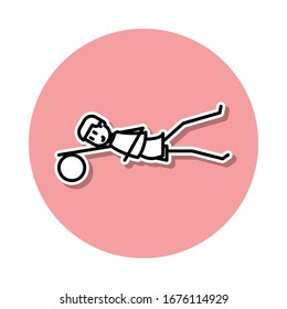 goalkeeper catches ball sticker icon. Simple thin line, outline vector of Soccer in action icons for ui and ux, website or mobile application