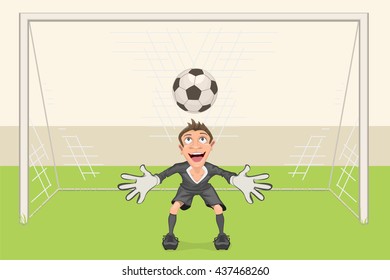 Goalkeeper Catches Soccer Ball Penalty Kick Stock Vector (Royalty Free ...