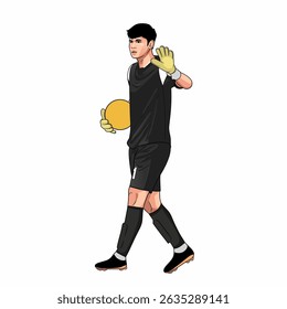 vetor de caracteres goleiro com fundo branco adequado para esportes e outras necessidades