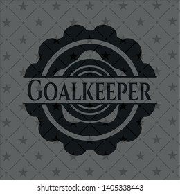 Goalkeeper dark icon or emblem. Vector Illustration. Detailed.