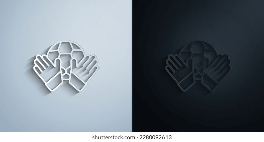 Goalkeeper, football paper icon with shadow effect vector illuistration design