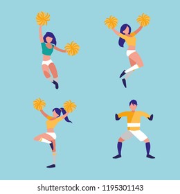 goalkeeper football and women cheerleader