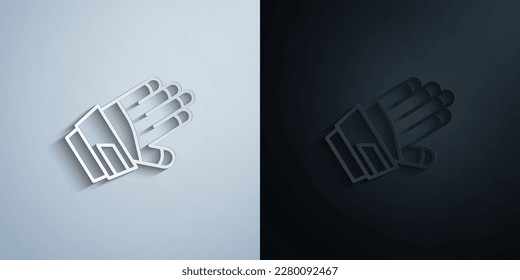 Goalkeeper glove, football paper icon with shadow effect vector illuistration design