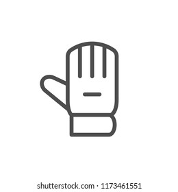 Goalkeeper glove line icon