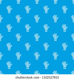 Goalkeeper glove pattern vector seamless blue repeat for any use
