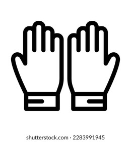 Goalkeeper Glove Vector Line Icon Design