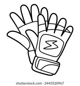 Goalkeeper Gloves, Coloring book for children, sport equipment