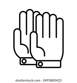 Goalkeeper gloves editable stroke line icon isolated vector illustration