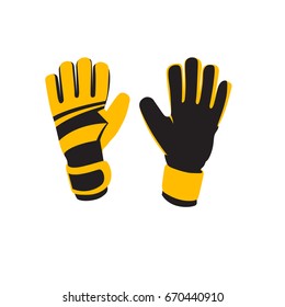 Goalkeeper Gloves. Football Gloves Vector On White Background