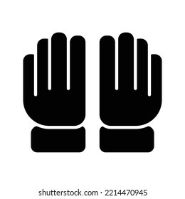 Goalkeeper gloves icon. Black simple silhouette illustration of Goalkeeper gloves vector icon for web isolated on white background