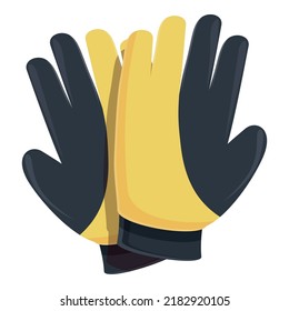 Goalkeeper gloves icon cartoon vector. Design protection. Safety pair