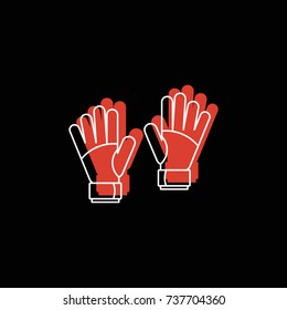 Goalkeeper gloves icon. Doodle illustration of Goalkeeper gloves vector icon for web isolated on black background