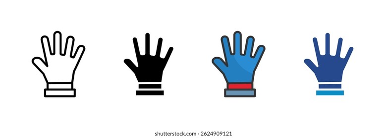 Goalkeeper Gloves Icon Set Multiple Style Collection