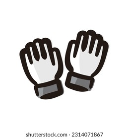 Guantes de guardarropa - Icono de fútbol (línea dibujada a mano, versión coloreada)