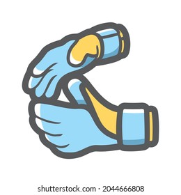 Goalkeeper gloves soccer Vector icon Cartoon illustration