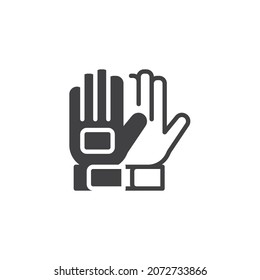 Goalkeeper gloves vector icon. filled flat sign for mobile concept and web design. Soccer player glove glyph icon. Symbol, logo illustration. Vector graphics