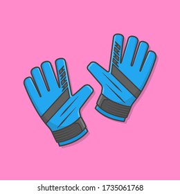 Goalkeeper Gloves Vector Icon Illustration. Soccer Gloves Icon. Sports Football Goalkeeper Gloves