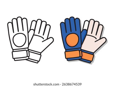 Goalkeeper Gloves Vector, Soccer Goalie Gear, Football Keeper Equipment Illustration