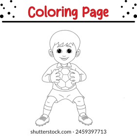 goalkeeper holding ball coloring page for kids and adults