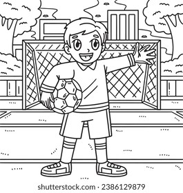 Goalkeeper Holding Soccer Ball Coloring Page