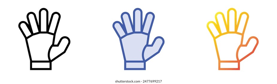 goalkeeper icon. Linear, Blue Fill and Gradient Style Design Isolated On White Background