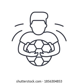 Goalkeeper icon, linear isolated illustration, thin line vector, web design sign, outline concept symbol with editable stroke on white background.