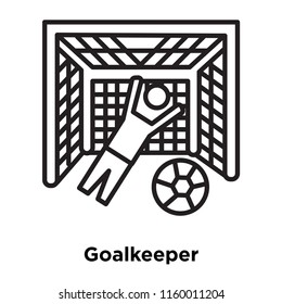 Goalkeeper icon vector isolated on white background, Goalkeeper transparent sign , sign and symbols in thin linear outline style