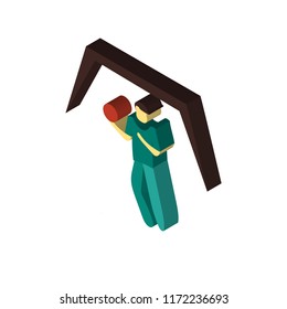 Goalkeeper isometric left top view 3D icon