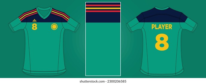 camiseta de fútbol, camiseta nacional con patrón jersey