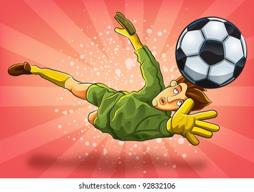 Goalkeeper Jump Catch a Ball (EPS 10 file version)