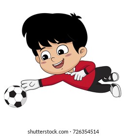 Goalkeeper kid are safe and fun.Vector and illustration.