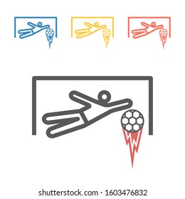 Goalkeeper line icon. Vector signs for web graphics