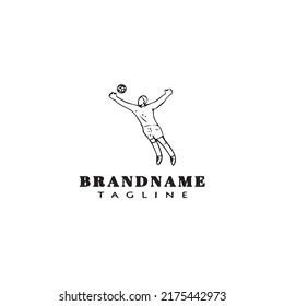 goalkeeper logo cartoon icon modern vector illustration