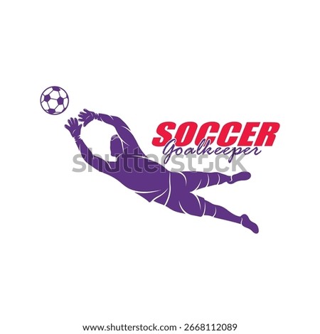 Goalkeeper logo design vector. Silhouette Goalkeeper Template Illustration
